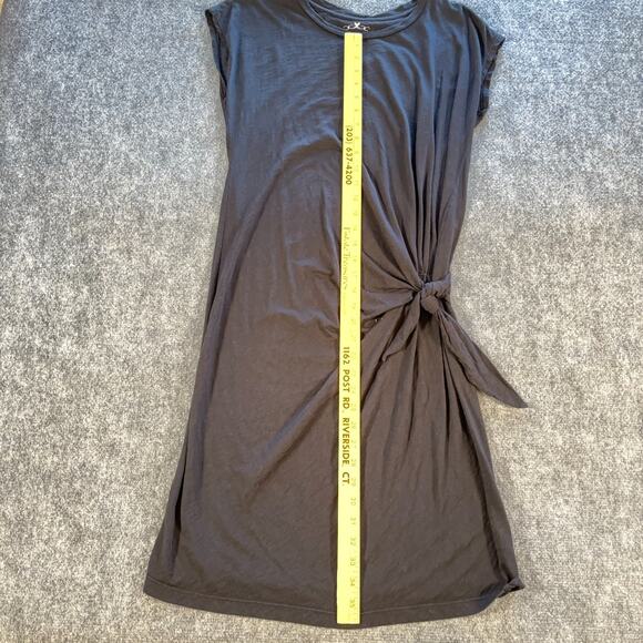 Velvet by Graham & Spencer Alma Cotton Slub T-Shirt Dress Black Size M Made in U - Picture 9 of 9